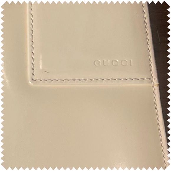 Gucci Shoulder Handbag Purse Enamel Cream White - Picture 2 of 10